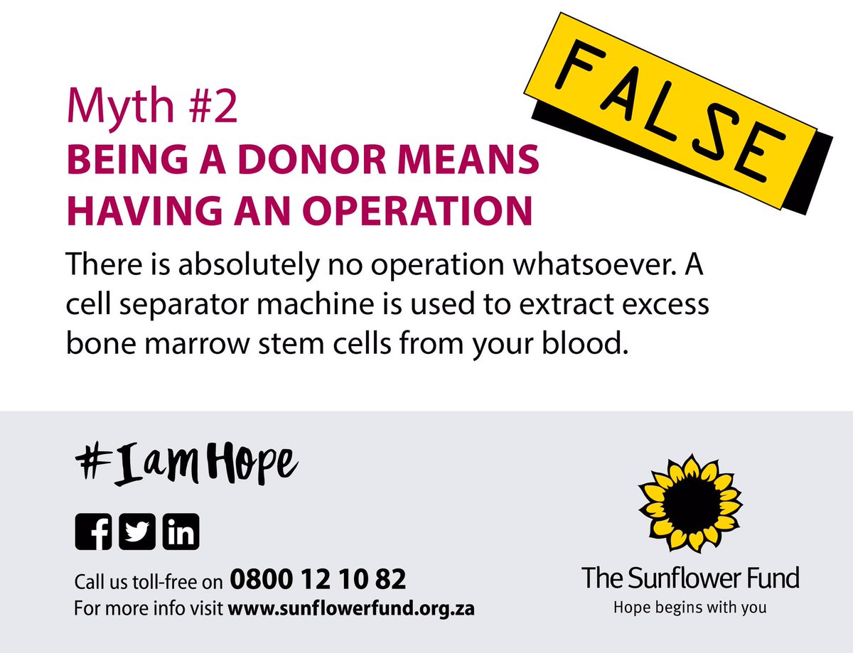 FaizalSayedTV's tweet photo. Here is Myth 2 or 7 Regarding Stem Cell Donation. BEING A DONOR MEANS HAVING AN OPERATION is a Myth. Please Retweet &amp; Help Save a Life https://t.co/clUdUhLmzI