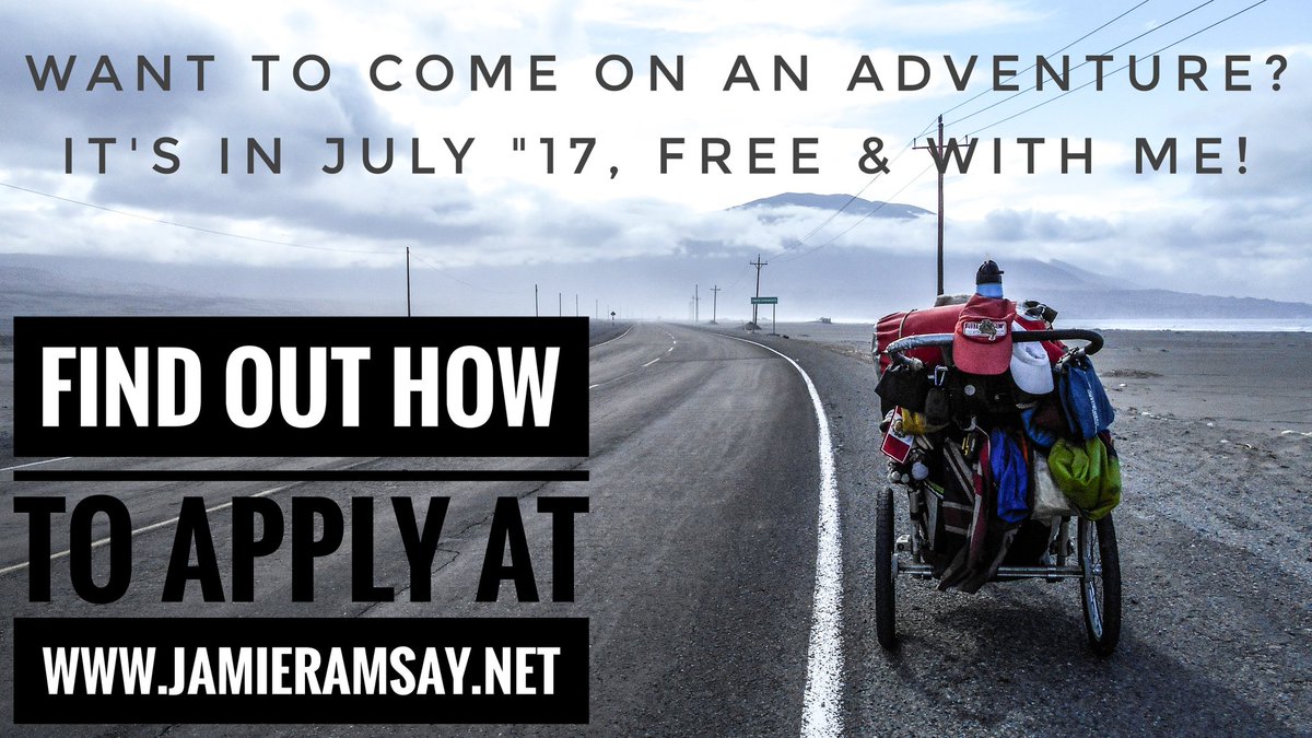 Am looking for someone to come on a 50 day adventure, free, in July 2017. Visit my jamieramsay.net to find out more. Please retweet