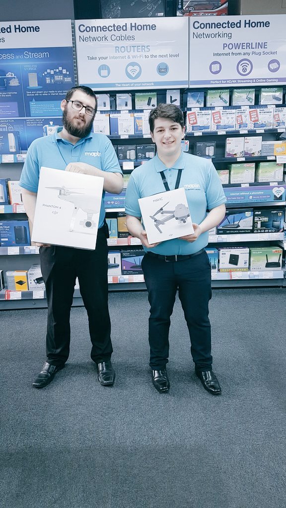 Maplin_LVC's tweet photo. #DJI #Mavic is now back in stock in store! Along side the Phantom Pro plus. Enjoy now pay later options available. T&amp;Cs apply https://t.co/OjLhMA00m8