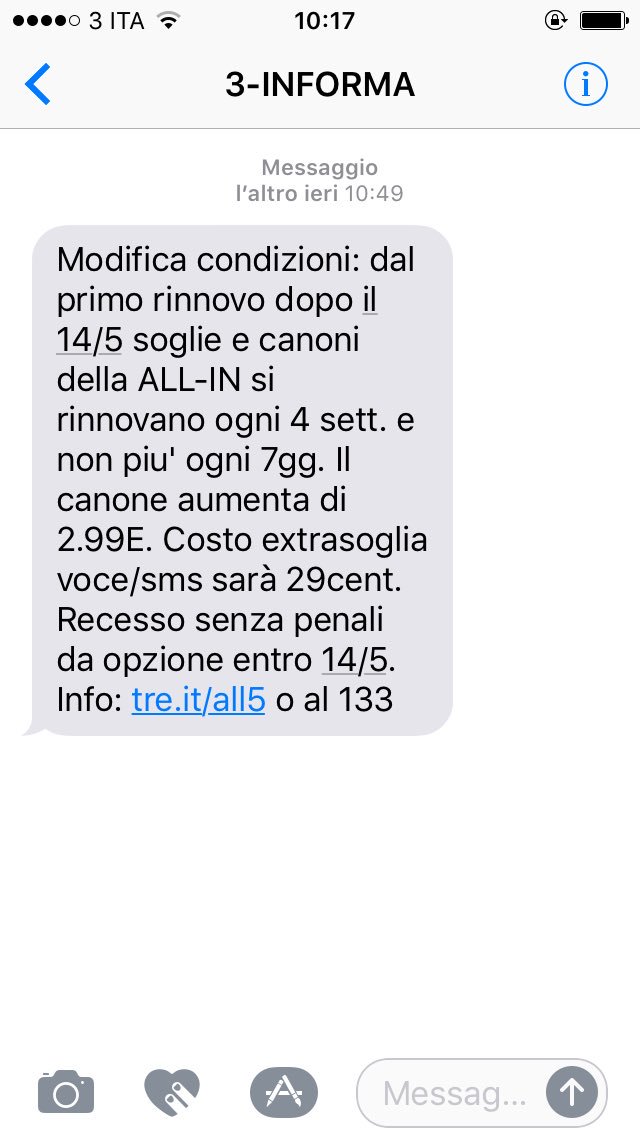 dalilamicaglio's tweet photo. Come si fa? È assurdo mi avete tampinato per un anno per il cambio gestore e ora cambiamo le condizioni? #3 #tre #assistenza3. https://t.co/O9BQliWN46