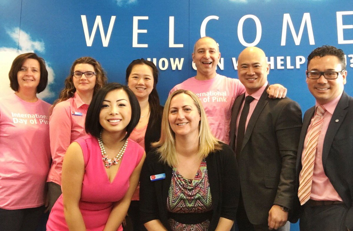 We are wearing pink to stand up &amp; speak out for a world against bullying at <a href="/BMO/">BMO</a> Barrhaven! #beingbmo #beingeod #InternationalDayofPink