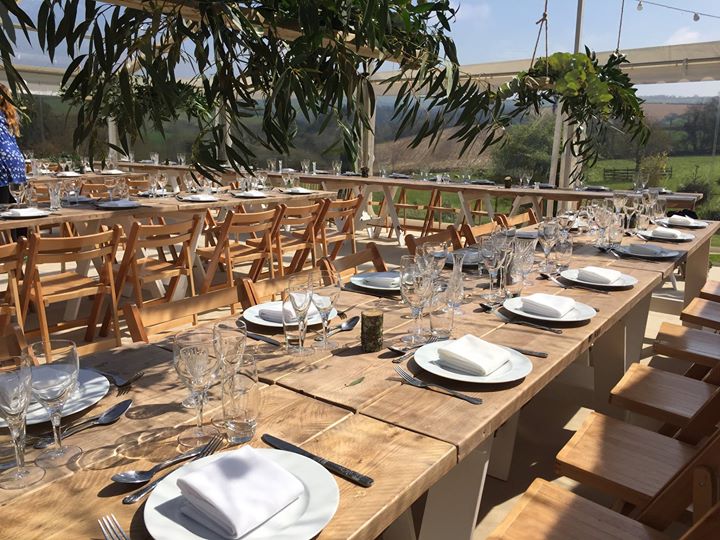 mmmmm new #rusticwedding tables #devon #clearmarquee #marqueehire #wedding