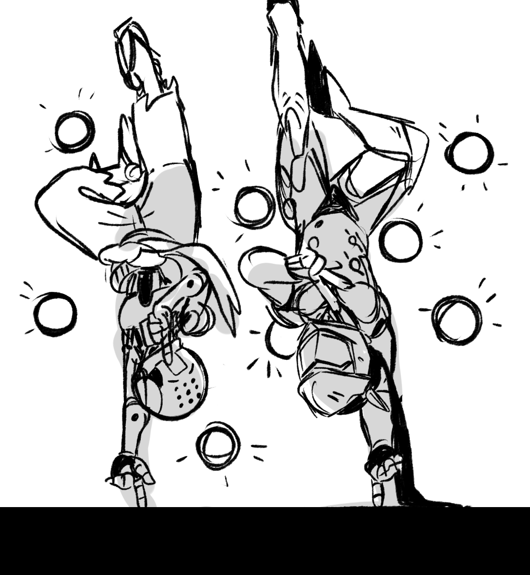 absolutely cannot draw tonight but have this copycat genji mimicking his master bc he adores him too much