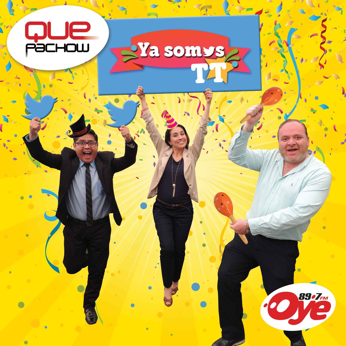 OyeWatahell's tweet photo. #NoQueriaPecarPero ya somos TT y hay que ir a festejar!!! #QPachowPower!! @Oyeminerva @oyecarlabarreto @OyeGustavoTello https://t.co/sAy1ghwpSh