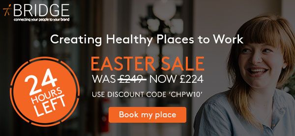 BridgeCon2017's tweet image. [Workshop] Book your tickets to Creating Healthy Places to Work now and get 10% off. Use code CHPW: buff.ly/2oscd3Y #resilience