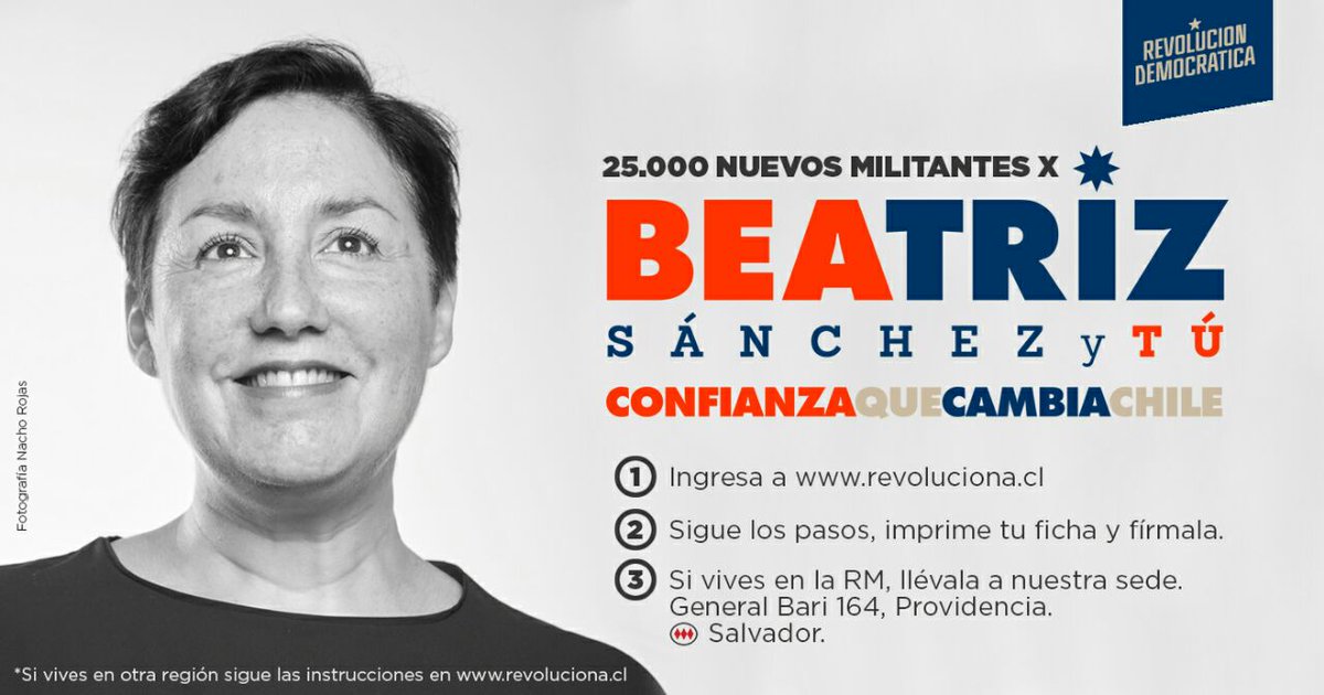 RDemocratica's tweet photo. SANTIAGO✏️ | Firma por Revolución Democrática HOY en📍 República 13hrs, Ahumada con Alameda 18hrs, Plaza Italia 18hrs, Lastarria 18:30hrs. https://t.co/PS2mry18M2