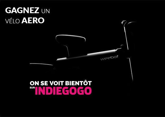 Inscrivez vous à la liste de lancement de la campagne #indiegogo et gagnez 1 Vélo Aero ! #ebike #concours bit.ly/2oXvYBX