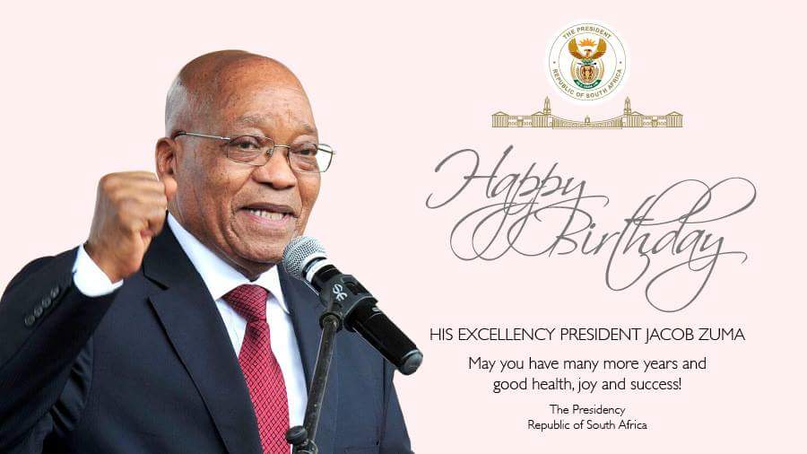 Happy birthday His Excellency  President Dr Jacob Zuma... Best wishes Leadership 