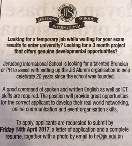 jisbrunei on twitter calling bruneian or pr jisalumni looking for