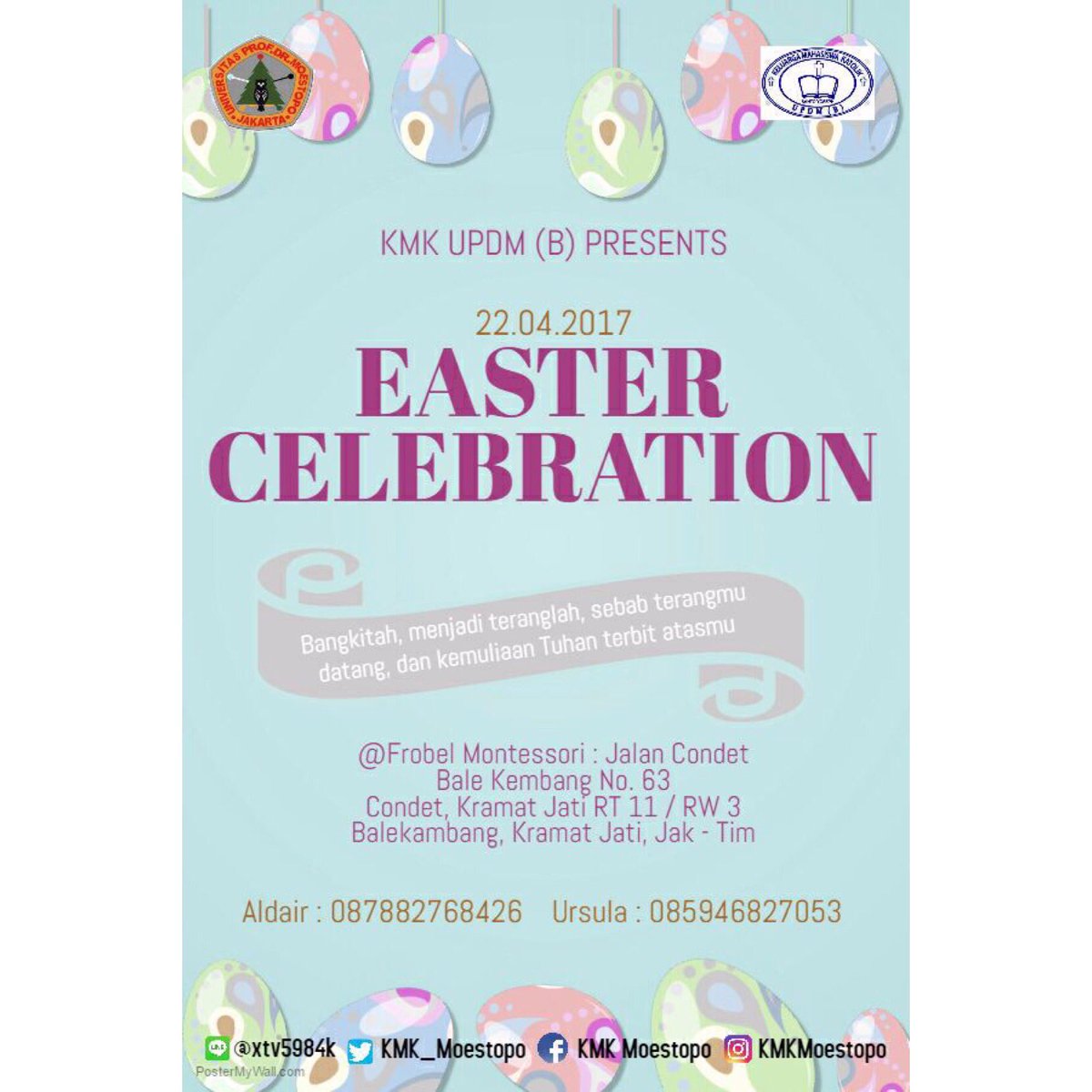 KMK UPDMB proudly present: PASKAH 2017 🎉🎉 come and join us! For more info: CP