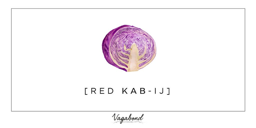 Red Cabbage; a variety of the edible cabbage, Brassica oleracea, having deep reddish-purple leaves.