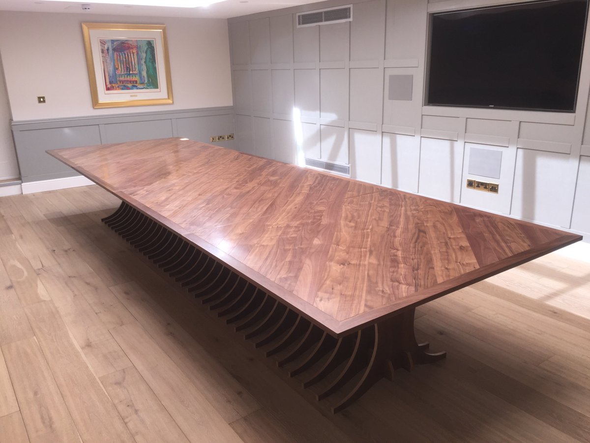 MandevilleWood's tweet photo. Black American Walnut Table finished and delivered to happy customer in Wimborne! #table #boardroom #walnut #executivetable https://t.co/jnKbj0DwR1