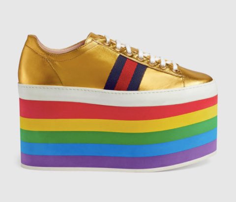 Alig_Aligula's tweet image. It's taken 25 years but the Italian luxury shoemaker @gucci has finally discovered the fabulosity of the #platformsneaker #clubkids