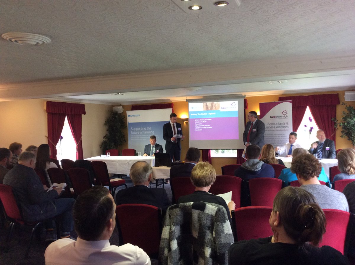 Making Tax Digital is the final topic at today's seminar with @HSKSGMartinG &amp; @HSKSG_Gary #farming #MDT #Derbyshire