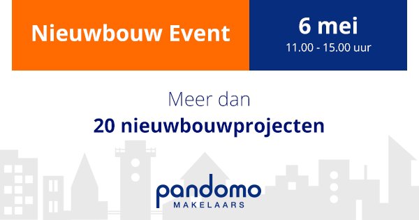 PandomoMakelaar's tweet image. SAVE THE DATE: Pandomo Nieuwbouw Event op 6 mei 2017 van 11.00 tot 15.00 uur! #nieuwbouwevent #Groningen #Pandomomakelaars