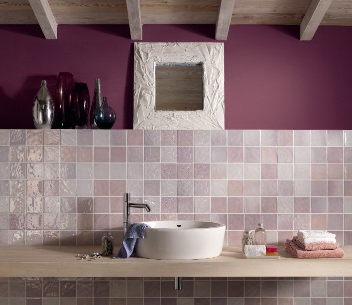 Pretty in pink! Subtle yet sophisticated wall tiles to suit any room #pinktiles #surrey #Epsom #Ewell #Ashtead #Leatherhead #Fetcham