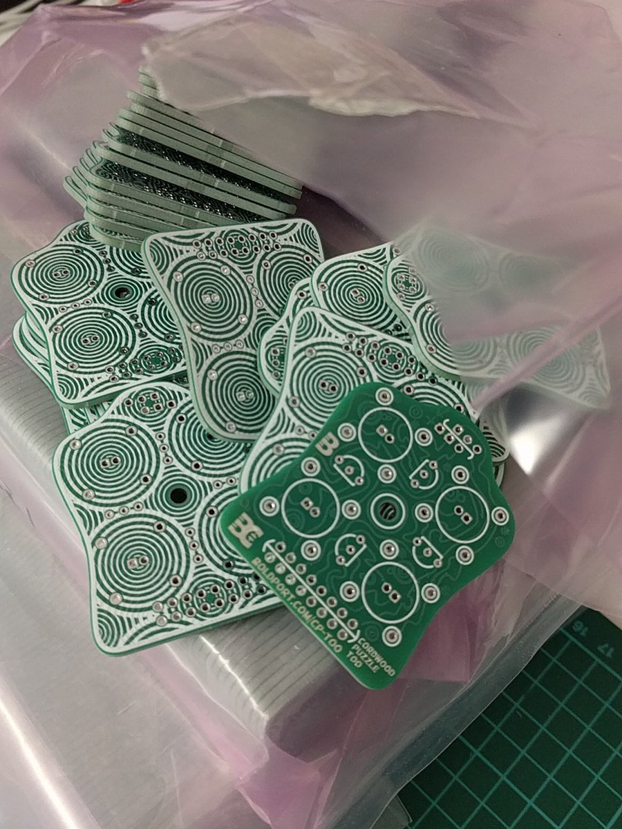 Cordwood Puzzle Too production boards arrived from @eC_PCB #BoldportClub