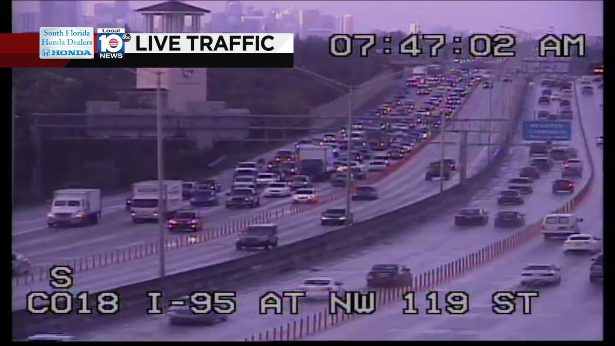 Crash on I-95 NB at NW 119th St #traffic https://t.co/son5MH3pQz