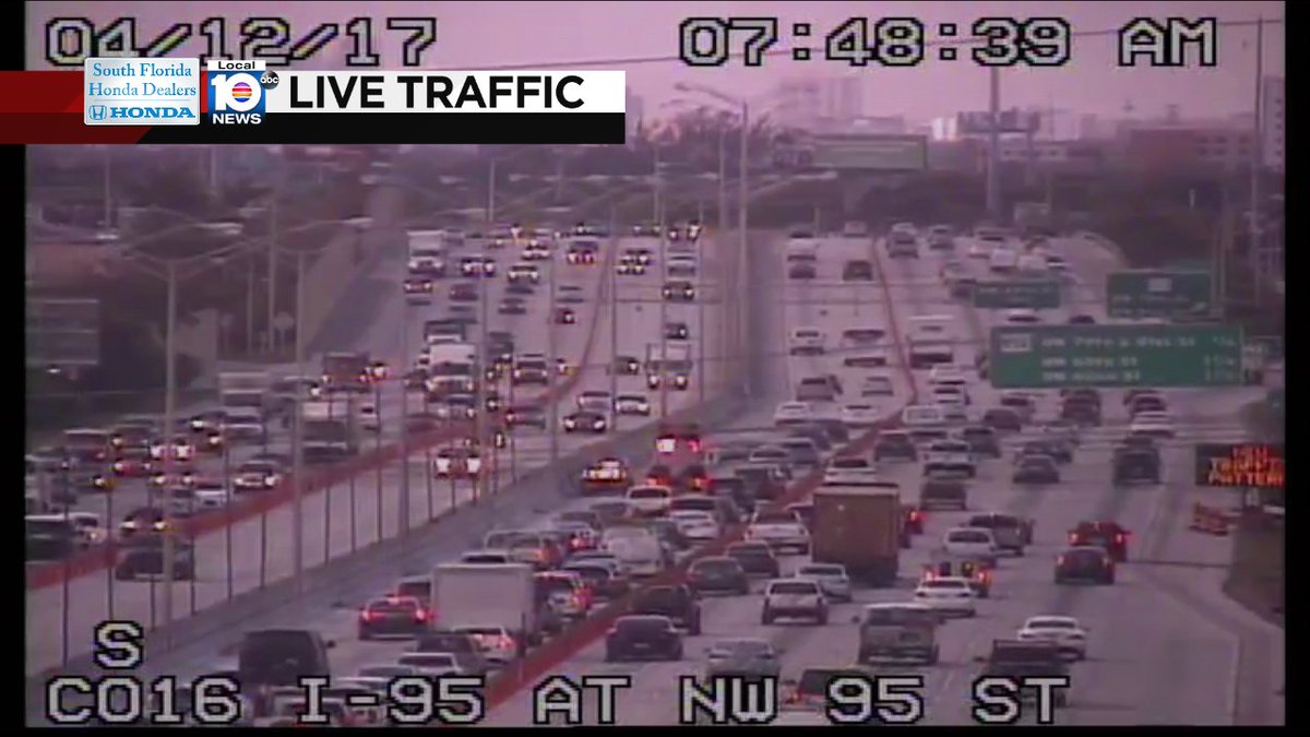 Crash on I-95 SB at NW 95th St #traffic https://t.co/p53cCmaGsz