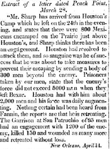 librarycongress's tweet photo. Mexican forces defeated by Sam Houston’s Texas Army at San Jacinto #OTD 1836, securing Texas independence #ChronAm https://t.co/9RdMwaG675 https://t.co/vjP7QTCOHw