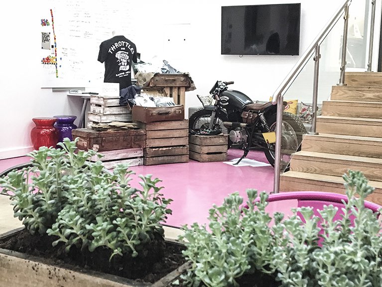 Pop up shop at content agency @thisisSeventy7 

#odfu #popupshop #creative #agency #motorcycle #tshirts