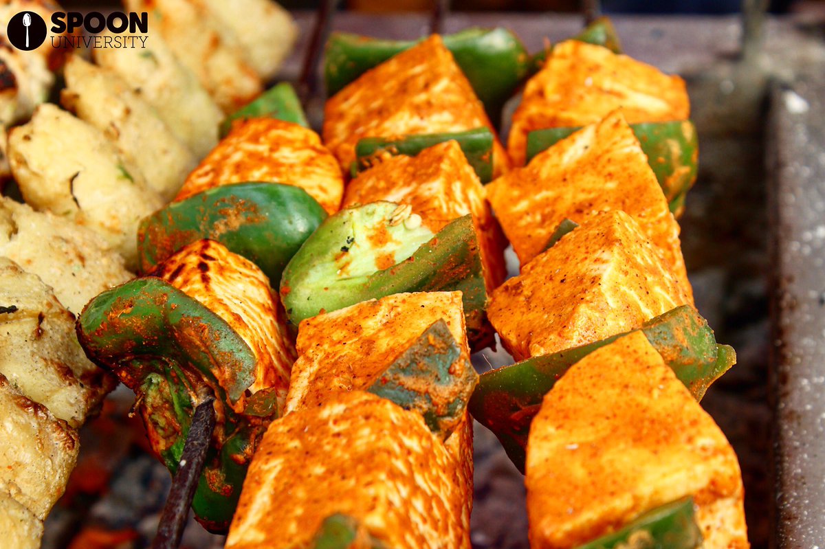 Getting super impatient to try this delicious looking Paneer Tikkas while it's getting cooked 
Photo by Ayushi Gupta