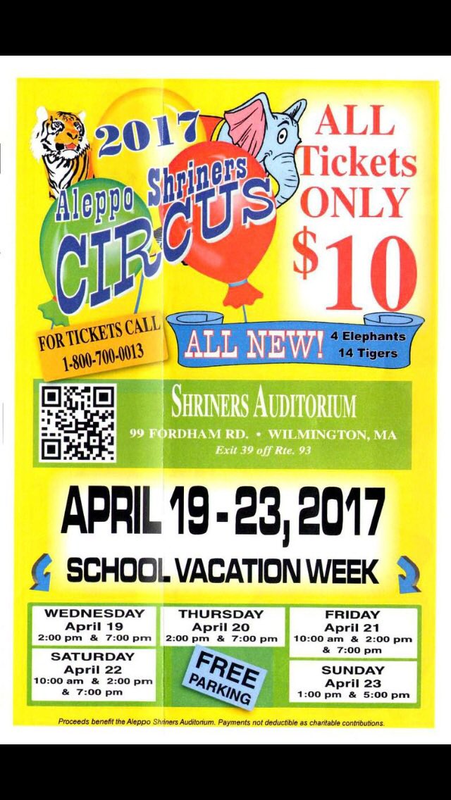 #shriners #circus dates and times in #wilmington ma