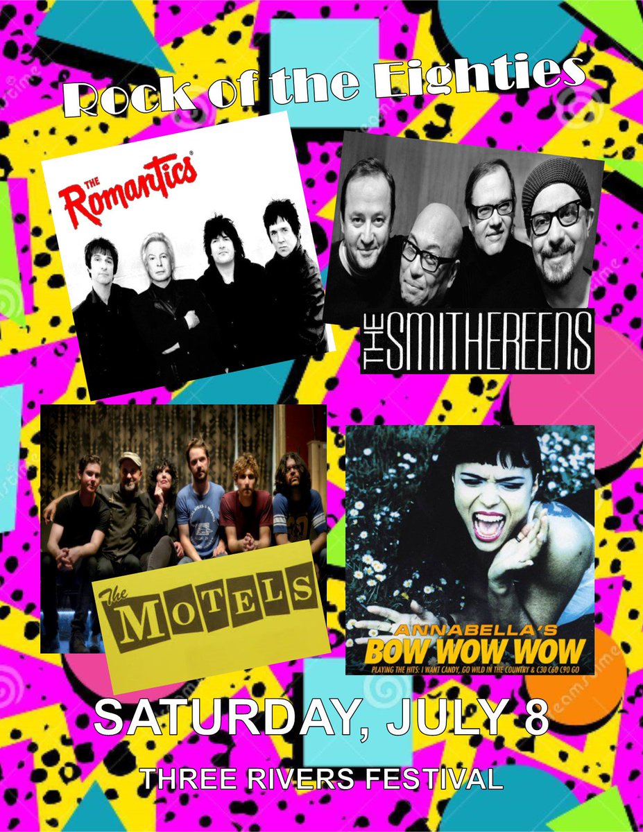 whatzupftwayne's tweet image. @ThreeRiversFest will be rockin' the 80s on 7/8- The Romantics, The Smithereens, The Motels, Bow Wow Wow. #fun101.7 #majic95.1 #ashbrokerage