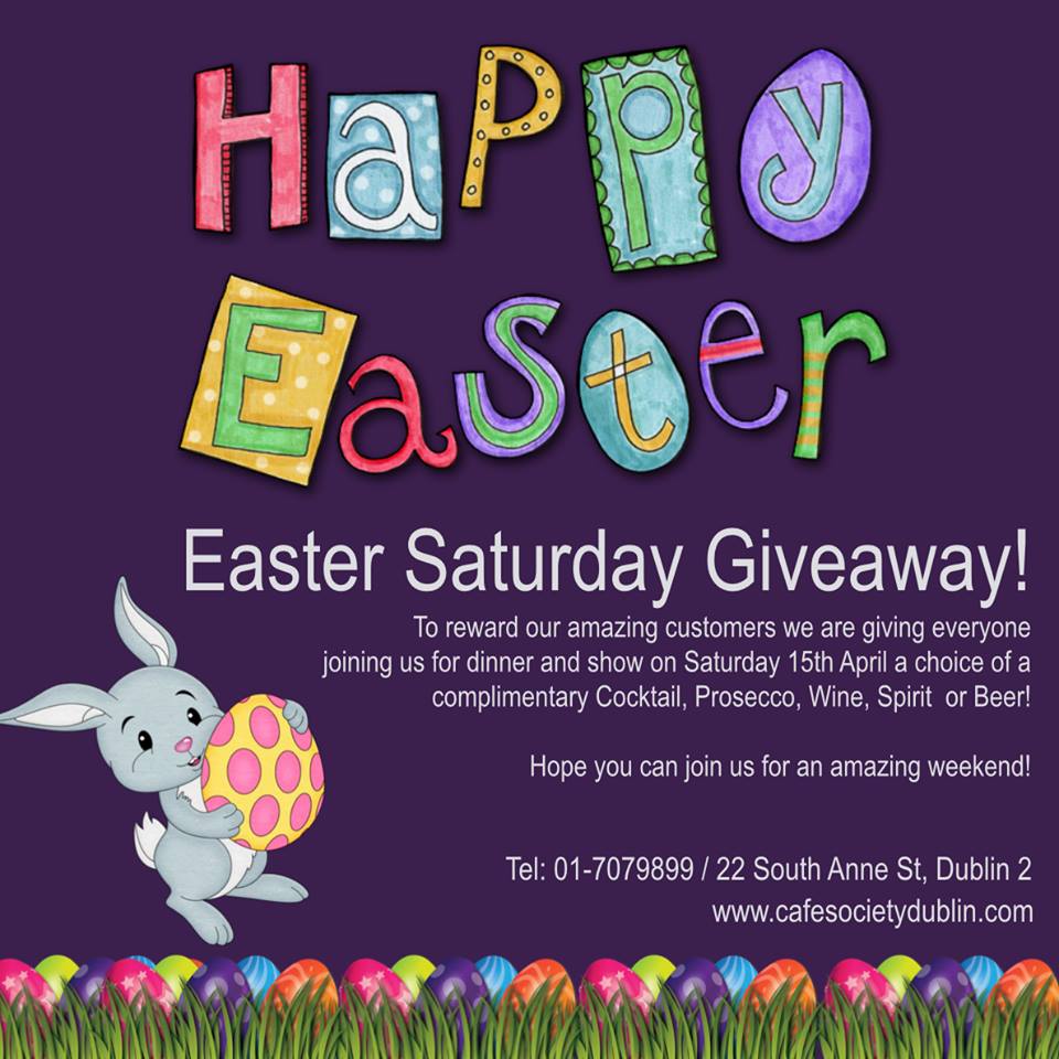Join <a href="/NumberTwenty2_/">Twenty Two Dublin</a> for dinner &amp; show at Cafe Society Dublin this Sat &amp; receive a complimentary drink!!! 🍾🍹🥂🥃🍸<a href="/cafesocietydub/">Café Society Dublin</a> #lovindublin