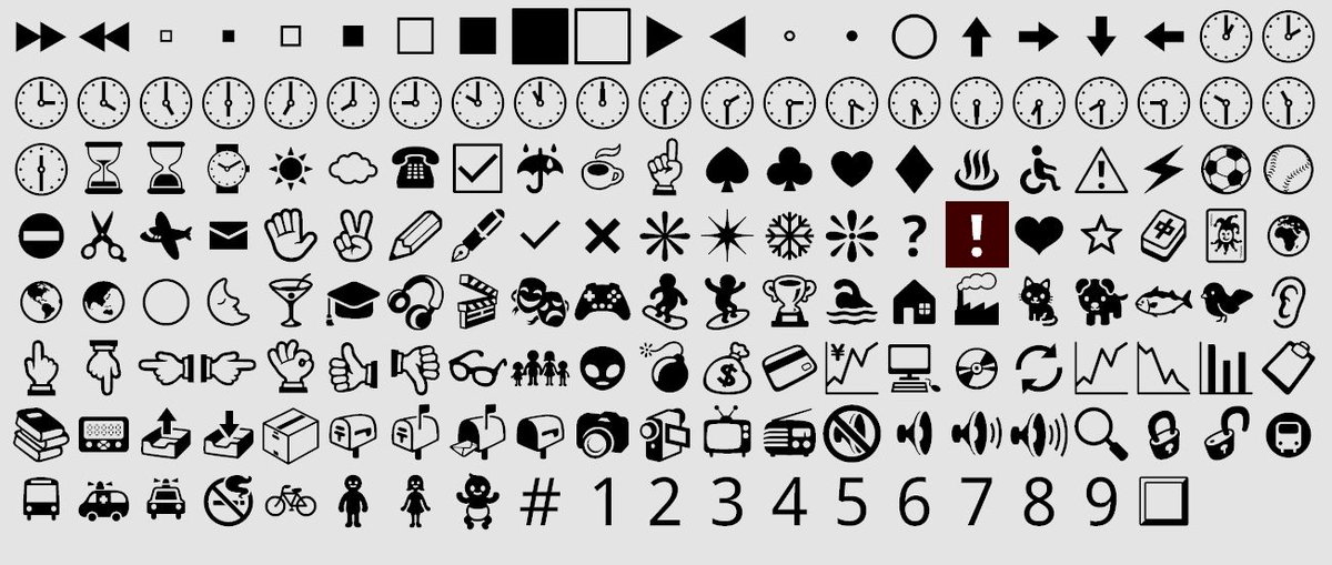 Qvarie Noto Sans Symbols2のa版最新版のユニコード 絵文字 ですが 犬 とか魚 とか鳥 等はnoto Emojiと共通ですが 家 とか指 とかスピーカー 等はデザインが異なっています