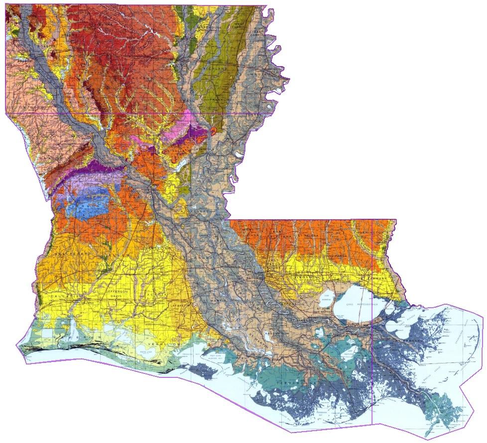 Louisiana geologic map louisiana geology wetland