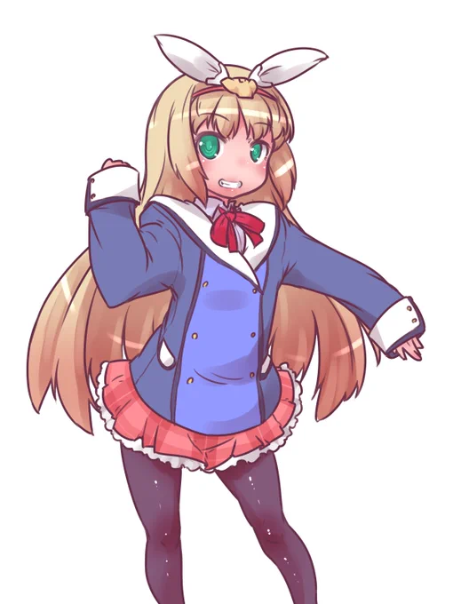 制服バゼ子とおまけで三人並び 