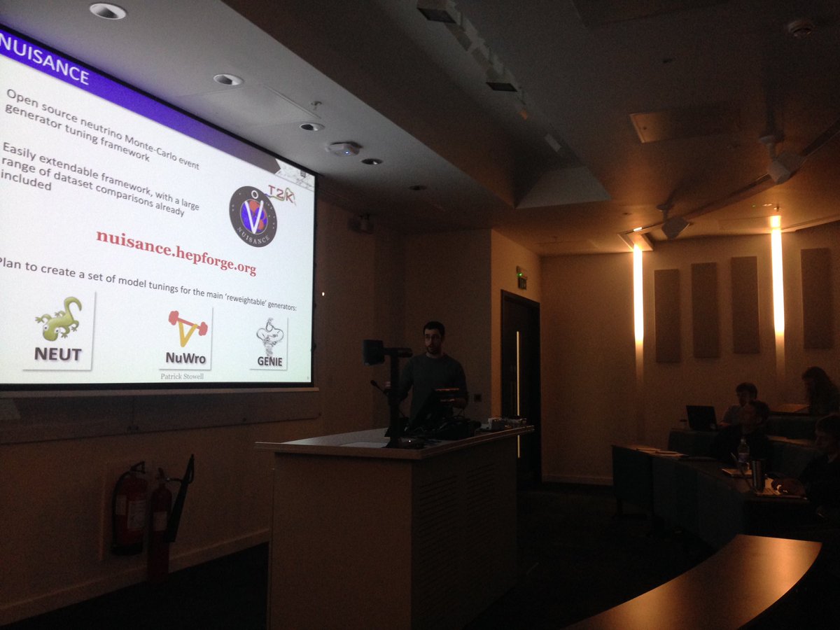 teppeikatori's tweet photo. Patrick Stowell #Sheffield talks #nuxsec tool #NUISANCE run with #NEUT #NuWro #GENIE #GiBUU @sheffielduni #HEPP2017 https://t.co/5DtU8UHfsk https://t.co/kG30sDpXss