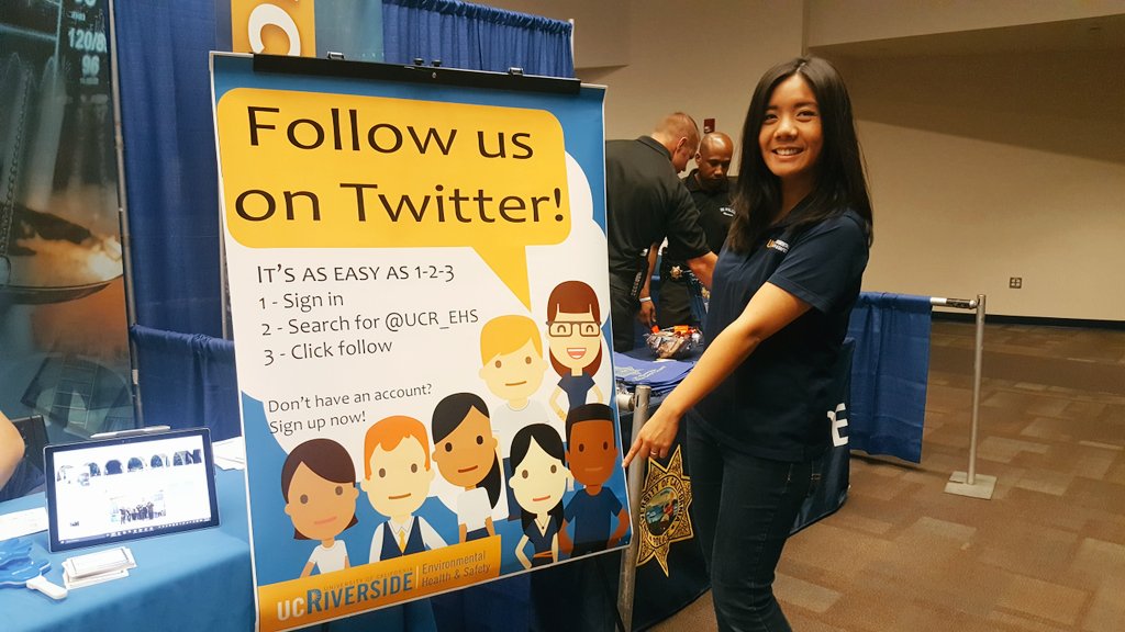 Follow us on twitter <a href="/UCR_EHS/">UCR EH&S</a>