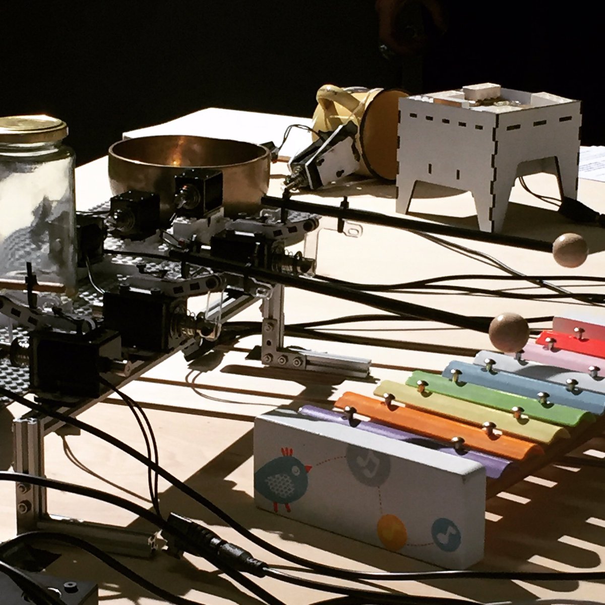 Fascinating to watch and play with @dadamachines tonight <a href="/hackoustic/">Hackoustic</a> Can't wait to introduce them into our workshops later on in the year