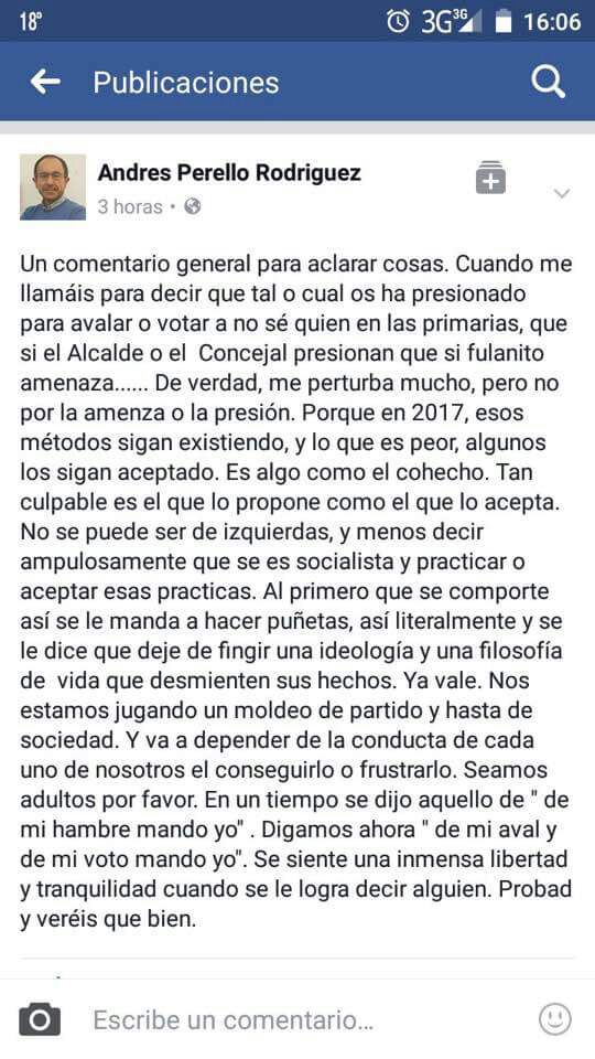 Nachoanon's tweet photo. #SomosSocialistas Como siempre .@ANDRESPERELLO  directo, claro y conciso 👇Compañer@s no tengáis miedo q vuestro aval y voto sean tuyos ✊🌹 https://t.co/geB66KUDVJ