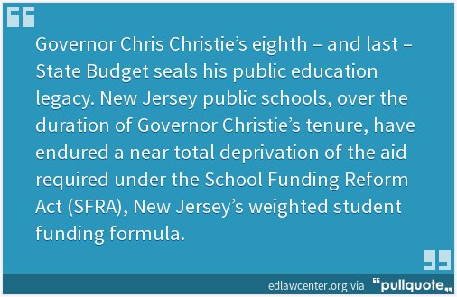 Governor Christie's education legacy: starve schools, abandon students  pllqt.it/Q4zMYb