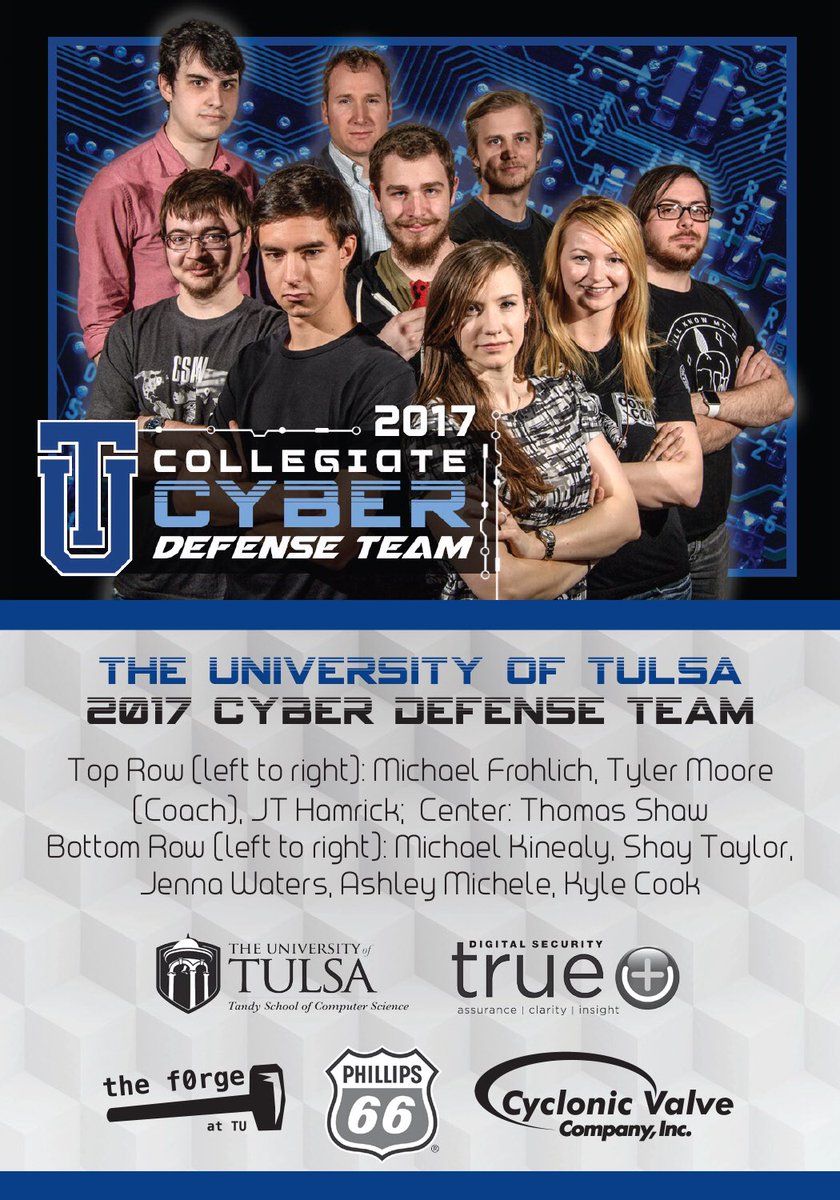 JohnCHale1968's tweet image. Official @utulsa #NCCDC trading cards.  Get yours today!!!
