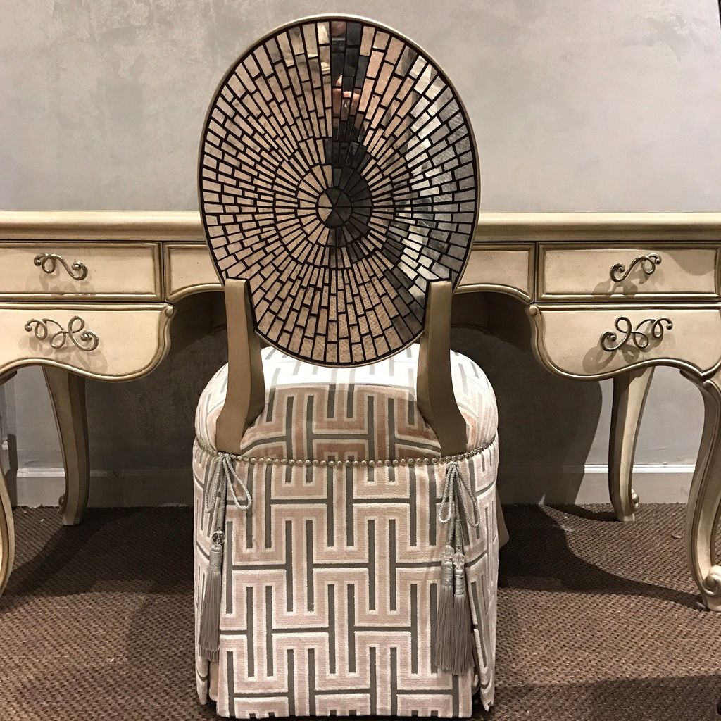 MCFurnitureCo's tweet photo. The design is in the detail.....#vanitychair #tassels #desk #french #showroom #hpmkt2017 #setup #shellinlay #dover… https://t.co/2NPpjUIxZR https://t.co/LhV4Hxj1Sq