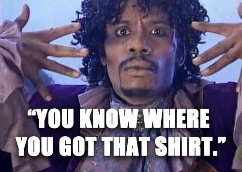 jbake502's tweet photo. R. I. P. Charlie Murphy. In your honor, one of my favorite lines from Chapelles show.... It damn sure wasn't the men's dept. #PrinceSkit https://t.co/CdPMm6DP6I