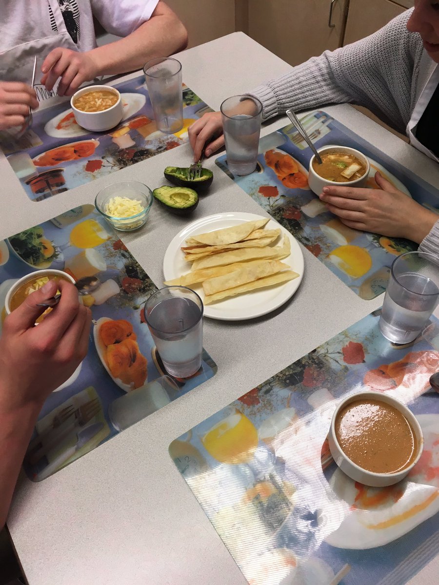 KellySkehill's tweet photo. Senior Foods class enjoying chicken tortilla soup. Another fabulous recipe from @whitewatercooks Thank you! https://t.co/y59BIMhXii