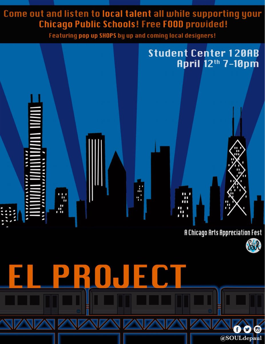 saifromchi's tweet photo. Can't believe the day is finally here - come out to @SOULDePaul's The El Project tn for a night of art &amp; music that you won't want to miss! https://t.co/YMx5OssLlt
