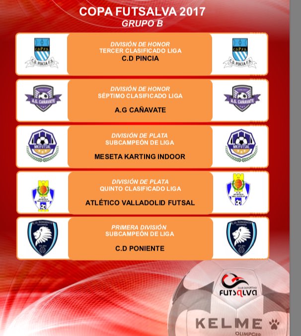 AG_Canavate's tweet photo. Encuadrados en el grupo B de #CopaFutsalva. El objetivo que nos marcamos es no descender #AGCañavate https://t.co/x01986gJkP