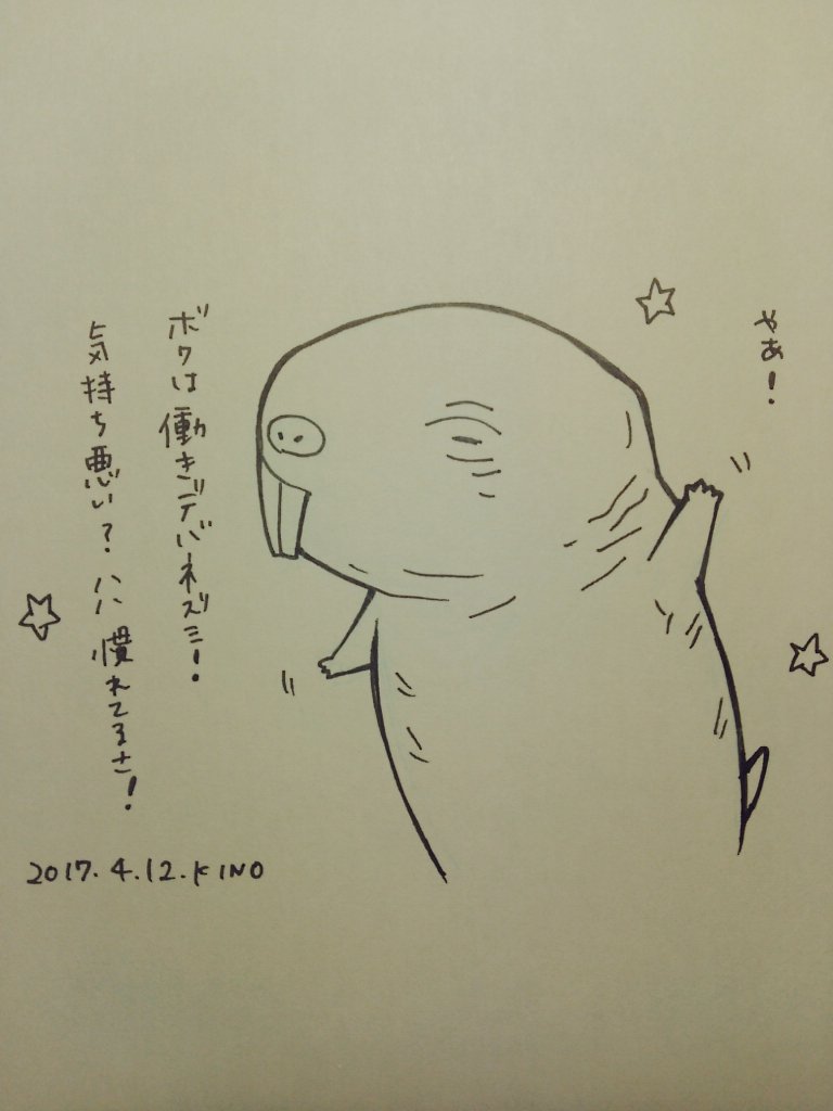 ハダカデバネズミが好きって言うと、みんなに気持ち悪がられるので、私の精一杯の力でかわいく描いてみました。見ないで描いた割には、なかなかいい出来じゃないだろうか…。苦手な人すいません(笑) 