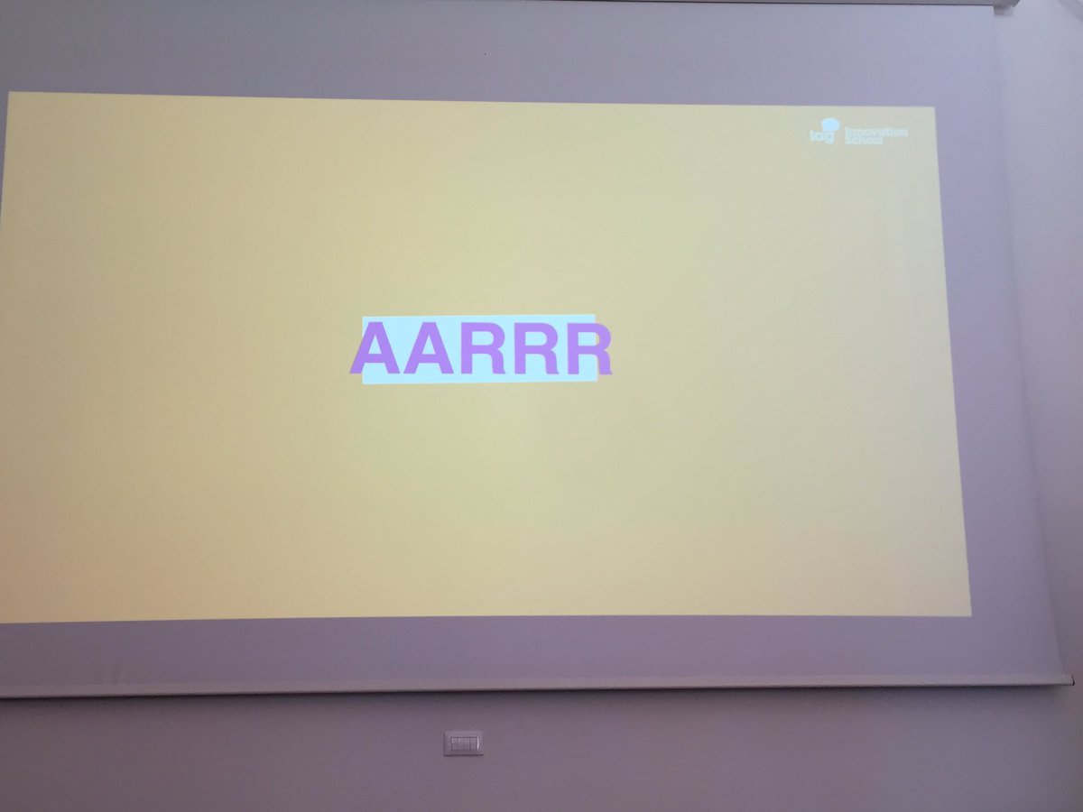 gaiazzz's tweet photo. @tag_school #TAGrowtHacking @ItaliaValerio ci spiega l'acronimo AARRR https://t.co/f03GS84fdC