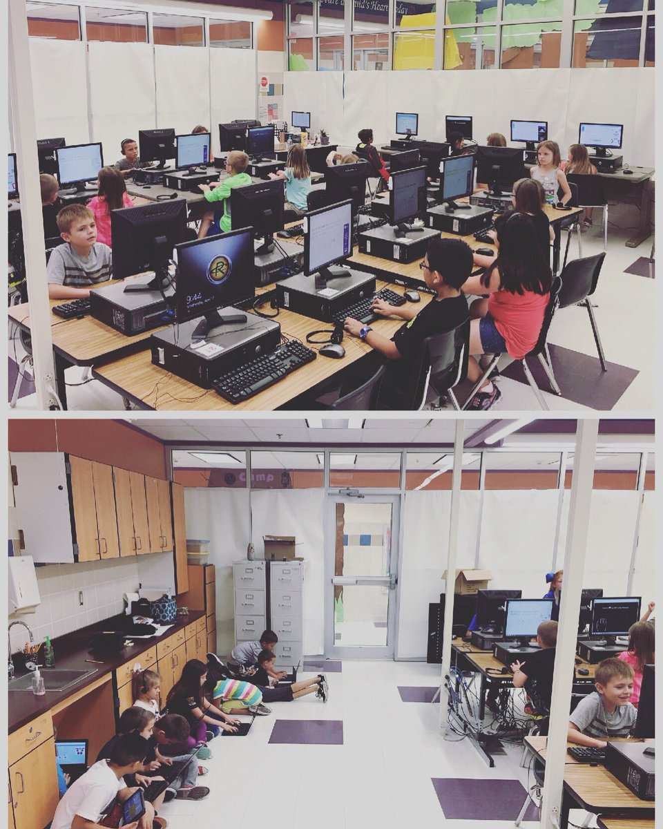 FortComputerLab's tweet image. when you have a very full class in specials but not enough computers we improvise with chrome books!#rcisd #lovemyschoolday #technologyclass