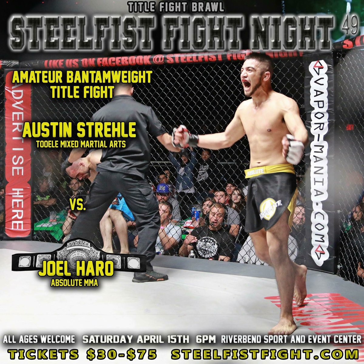 SteelFistFights's tweet photo. 4-15-17 
15 bouts, hard-hitting action! https://t.co/4Fb3JDj2vx
#Steelfist #mma #fight #titles #action #allages I https://t.co/lLXju9VDOE