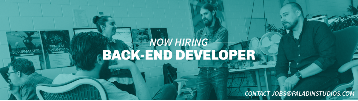 paladinstudios's tweet photo. We're looking for a #backend #dev to join us on the quest of building  live mobile multiplayer games! #gamejobs https://t.co/H3YkrABygE https://t.co/r7KgOagZd1
