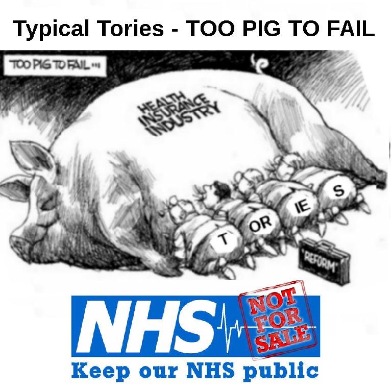 aintcricket's tweet photo. TOO PIG TO FAIL โ Snouts in the piggies trough so to speak! #JC4PM #ToriesOut #SaveOurNHS @PeoplesNHS @NHSMillion @momentumsom @LabourYeovil https://t.co/iiR9O1erVC