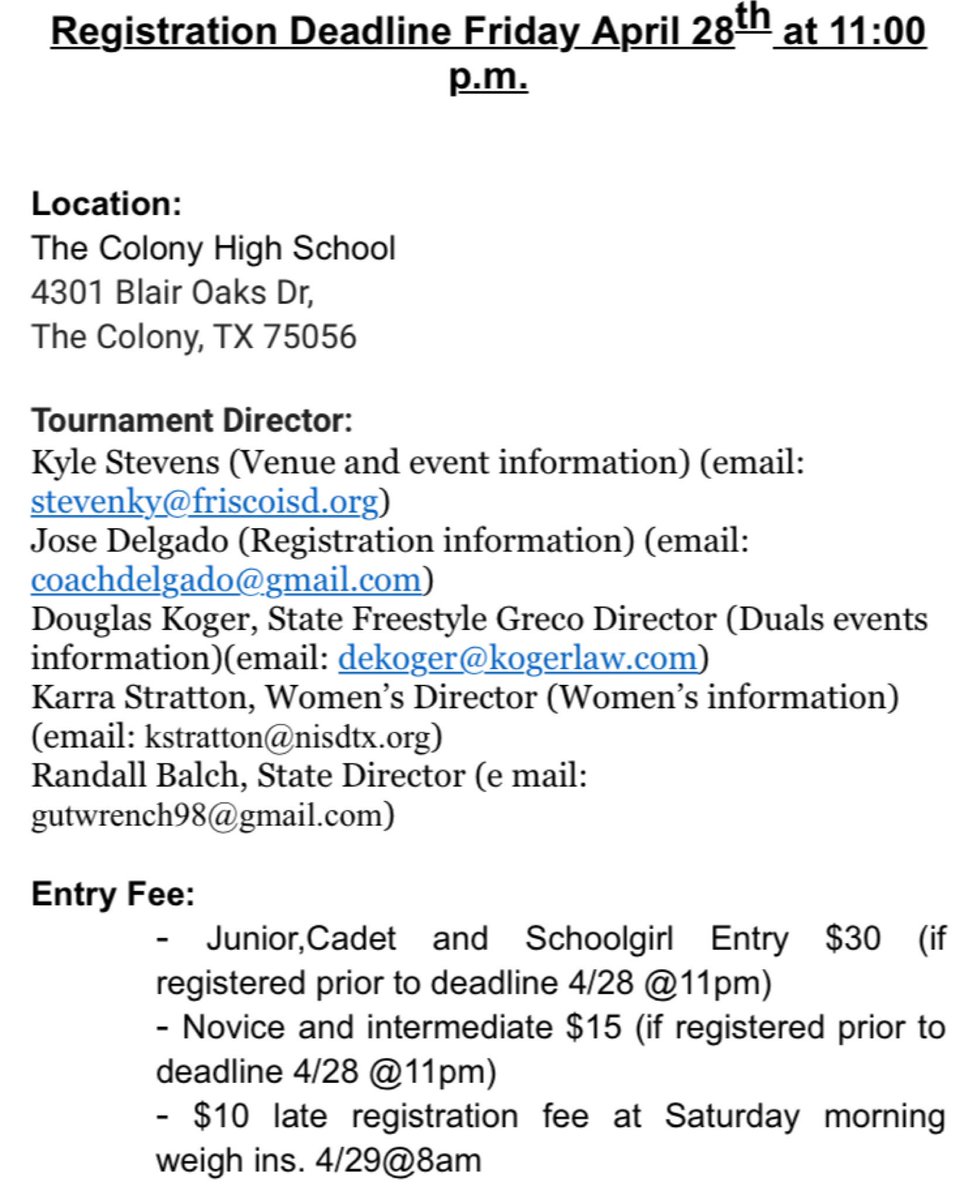 TXGirlsWrest's tweet photo. Girls State Tournament info: https://t.co/8b8XZVsFR7